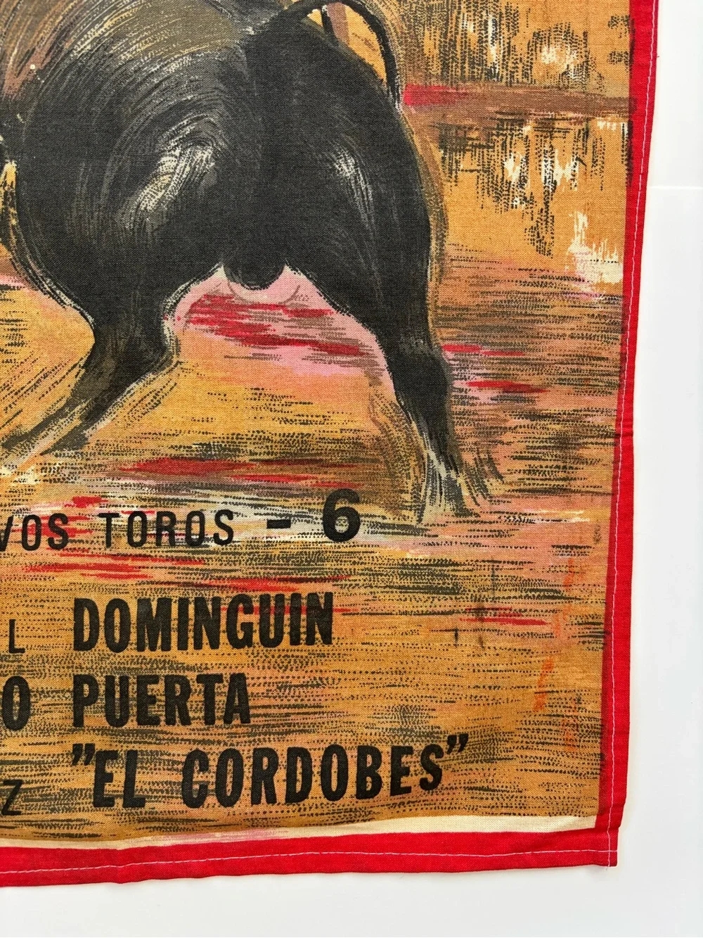 Vintage Linen Plaza de Toros de Sevilla Bullfight Tea Towel